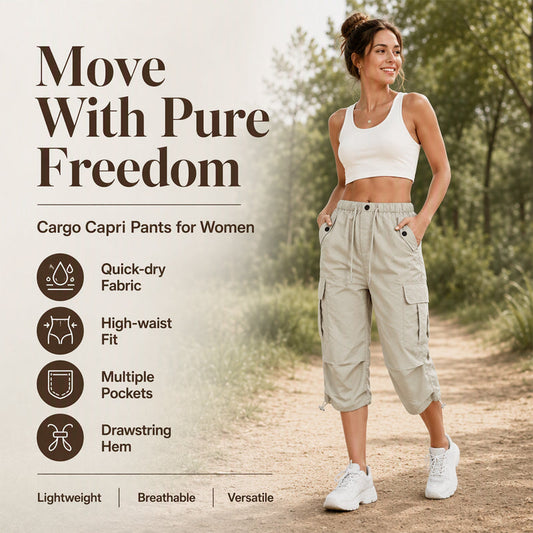 💖Damskie lekkie szybkoschnące spodnie capri cargo, codzienne spodnie outdoorowe typu utility