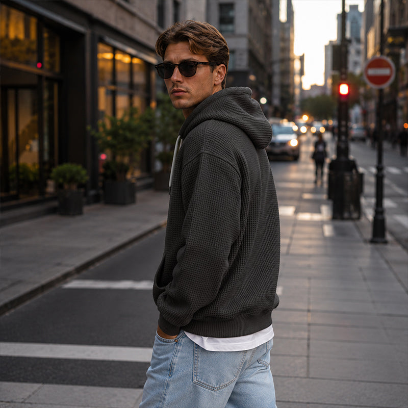 ⏰️LIMITED-TIME 50% OFF ✨Men's Knit Quarter-Zip Hoodie Sweatshirt