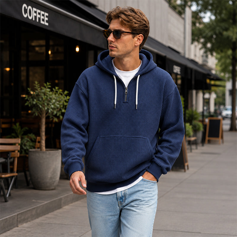 ⏰️LIMITED-TIME 50% OFF ✨Men's Knit Quarter-Zip Hoodie Sweatshirt
