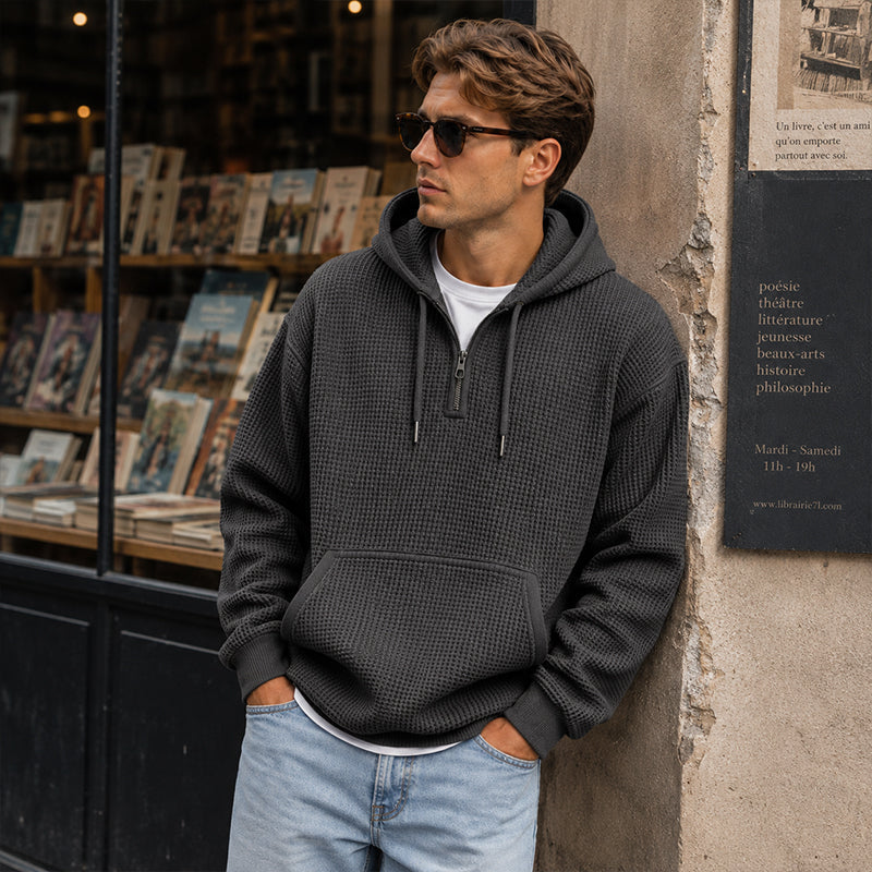 ⏰️LIMITED-TIME 50% OFF ✨Men's Knit Quarter-Zip Hoodie Sweatshirt