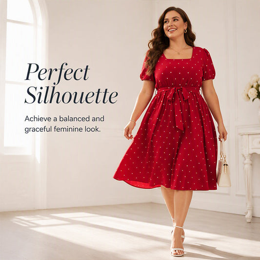 👗 Sukienka w Grochy dla Kobiet Plus Size