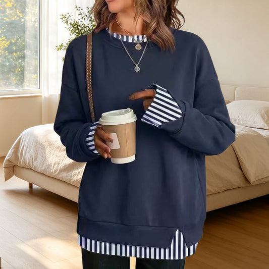 🌻💗Damski luźny sweter imitujący dwuczęściowy zestaw ✨