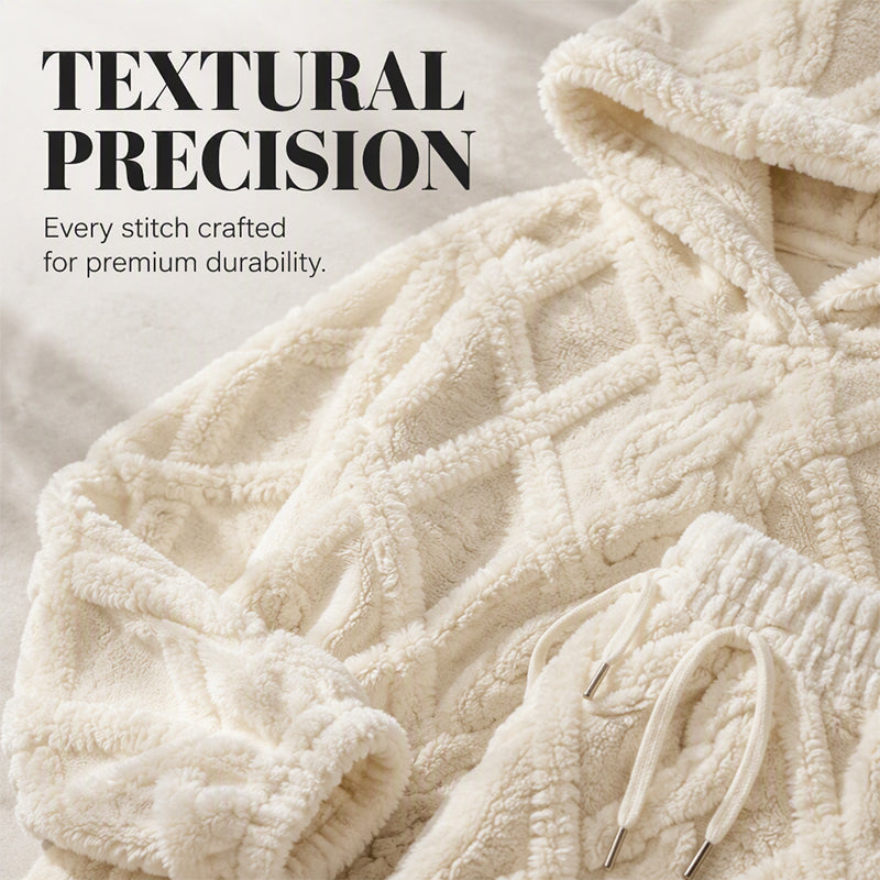 🔥 Embossed Geometric Plush Set – Timeless Comfort & Effortless Style For Every Occasion