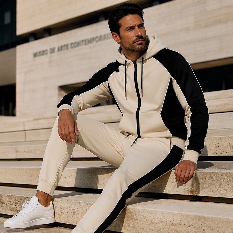 Men's Color-Block Zip-Up Hoodie & Sweatpants Set-7