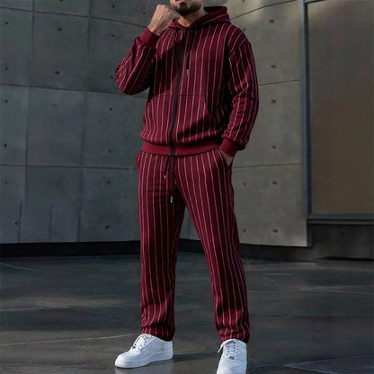 Men's Color-Block Zip-Up Hoodie & Sweatpants Set-11