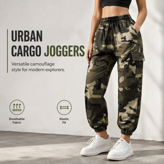 👖 Spodnie Cargo Damskie Lekkie Jogger Outdoor