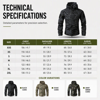 🌲 Tactical Camo, All-Weather Protection | Men's Outdoor Hooded Jacket ⚡