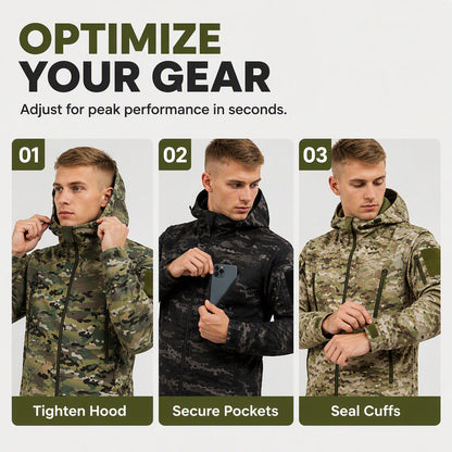 🌲 Tactical Camo, All-Weather Protection | Men's Outdoor Hooded Jacket ⚡
