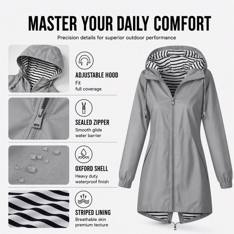 🌧️ Ready When the Weather Turns ⚡️ Women's Waterproof Hooded Outdoor Jacket-1