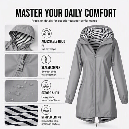 🌧️ Ready When the Weather Turns ⚡️ Women's Waterproof Hooded Outdoor Jacket-1