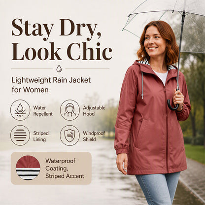 🌧️ Ready When the Weather Turns ⚡️ Women's Waterproof Hooded Outdoor Jacket-4