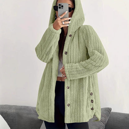 ❄️Women's Loose-Fit Hooded Plush Jacket