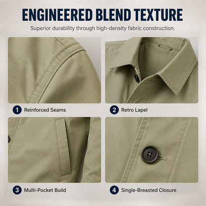 🌧️ More Coverage, Sharper Style | Men's Waterproof Mid-Length Trench Coat⚡Free shipping-3