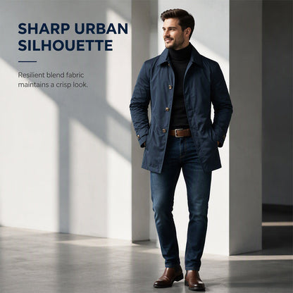 🌧️ More Coverage, Sharper Style | Men's Waterproof Mid-Length Trench Coat⚡Free shipping-4