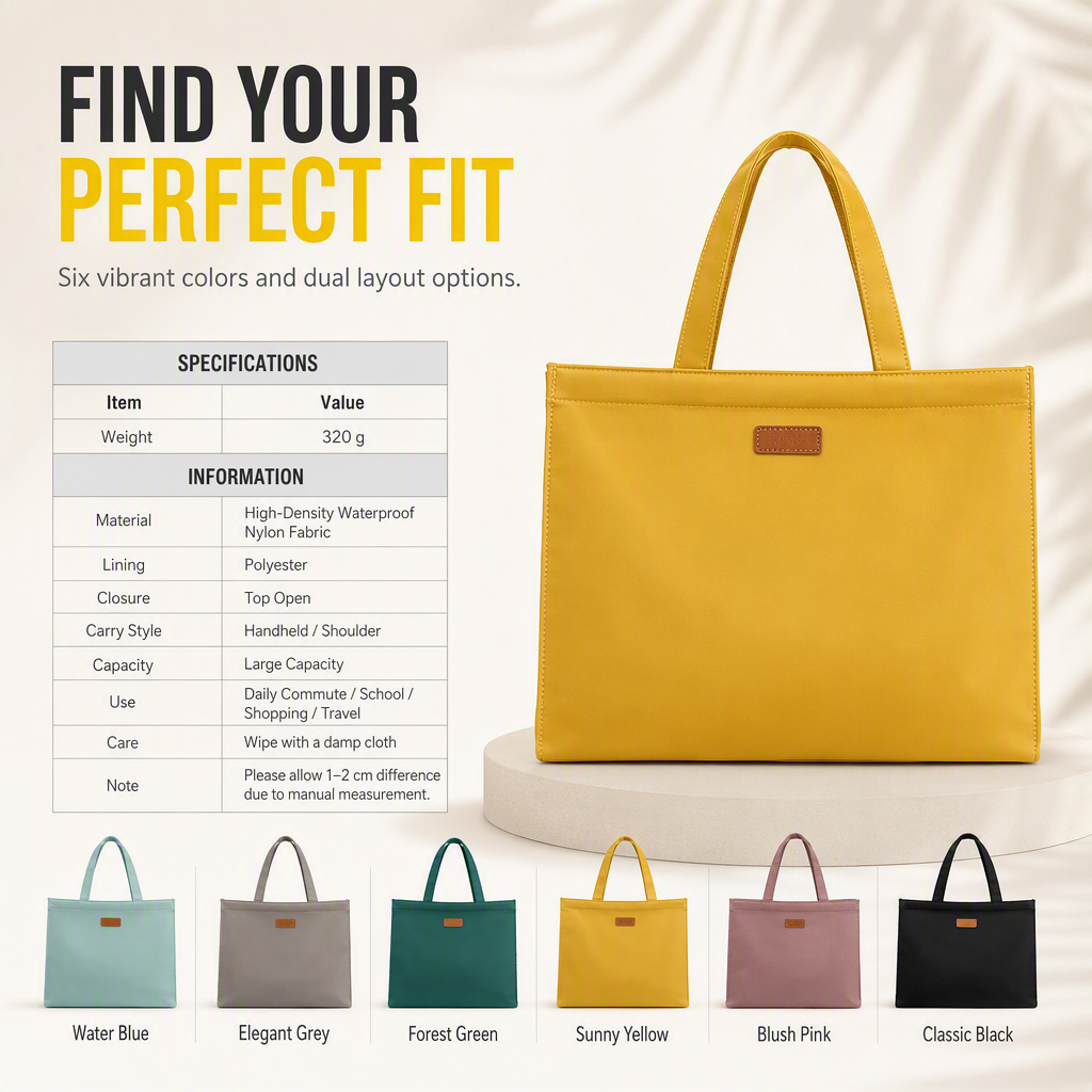Large Capacity Nylon Casual Tote Bag-7