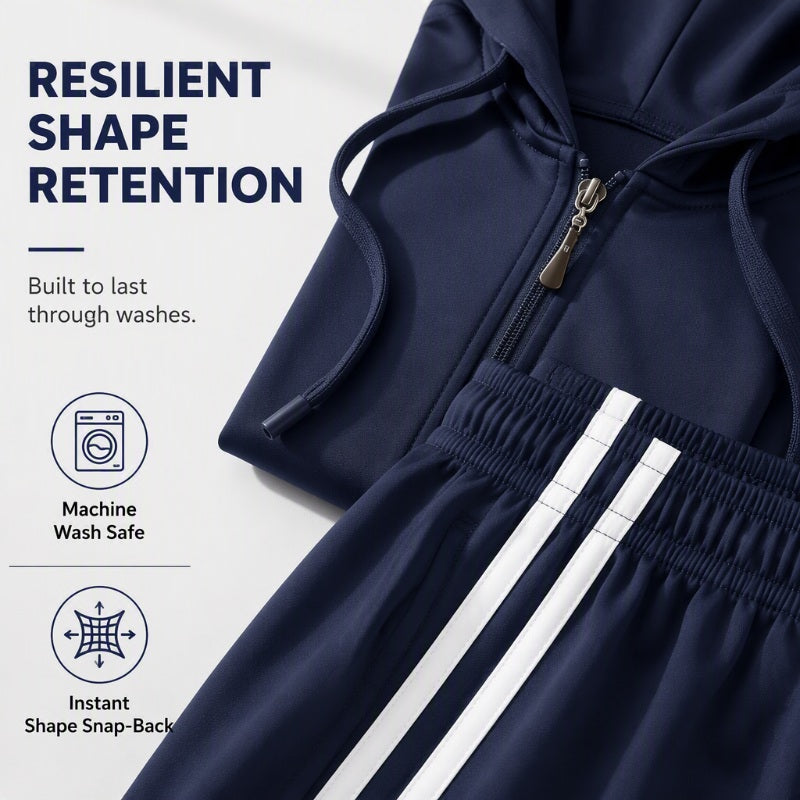 Women's Striped Zip-Up Hoodie & Pants Set-6