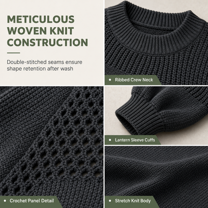 💖Black Friday Mega Deal – 50% off!💖🌸Women's Solid Color Knit Pullover Sweater