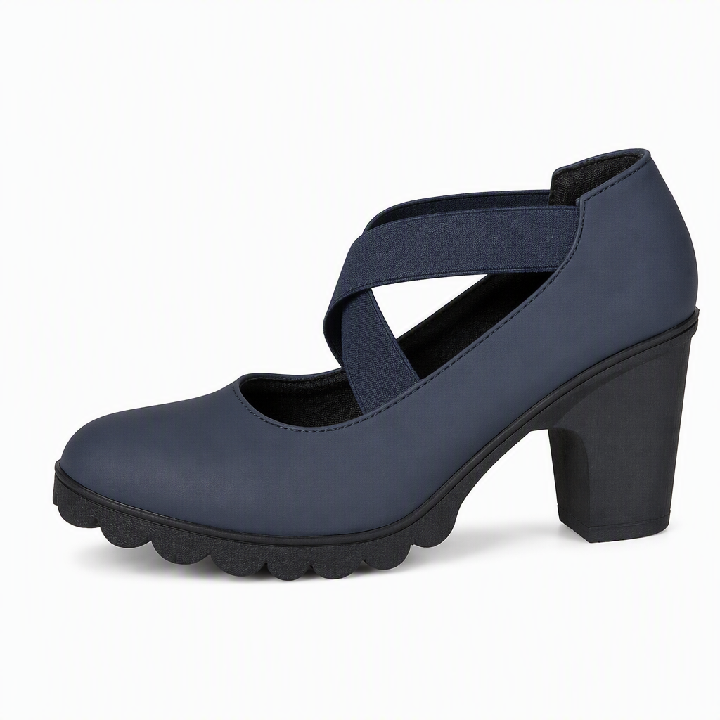 🎉🎁🔥Women's Round Toe Crisscross Strap Mary Jane Shoes – Chunky Heel Platform Cutout High Heels