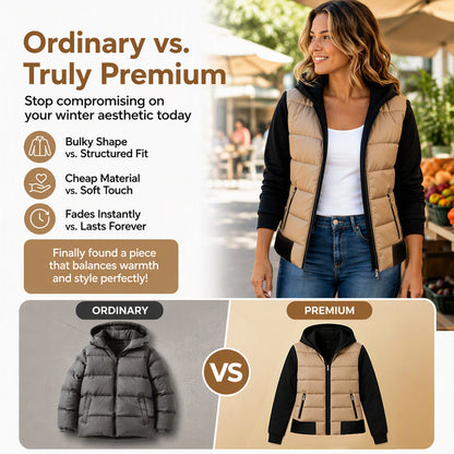 💖Black Friday Mega Deal – 50% off!💖🌸Women's Color-Block Padded Hooded Jacket