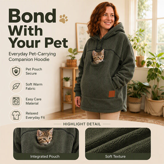 💖Black Friday Mega Deal – 50% off!💖😍2026 A must-have for pet lovers 🐾 Cozy Fleece Pet Bonding Pouch Hoodie – Warm & Supportive Small Pet Carrier Clothing🐶🐱