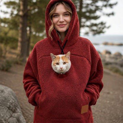 💖Black Friday Mega Deal – 50% off!💖😍2026 A must-have for pet lovers 🐾 Cozy Fleece Pet Bonding Pouch Hoodie – Warm & Supportive Small Pet Carrier Clothing🐶🐱
