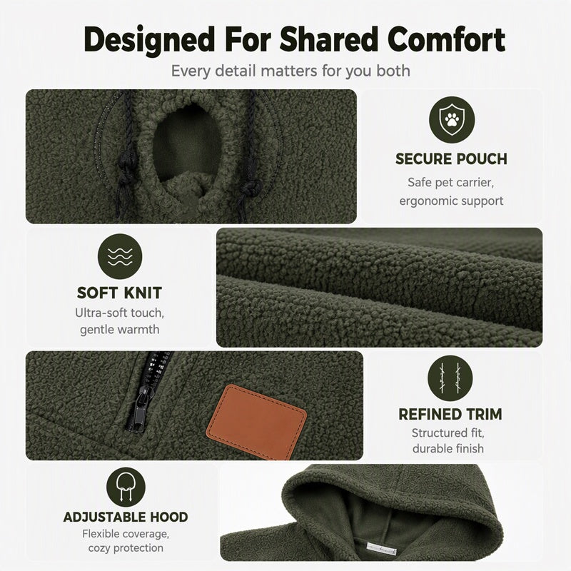 💖Black Friday Mega Deal – 50% off!💖😍2026 A must-have for pet lovers 🐾 Cozy Fleece Pet Bonding Pouch Hoodie – Warm & Supportive Small Pet Carrier Clothing🐶🐱