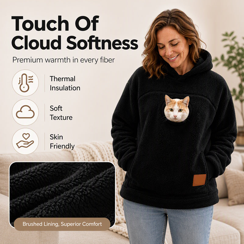 💖Black Friday Mega Deal – 50% off!💖😍2026 A must-have for pet lovers 🐾 Cozy Fleece Pet Bonding Pouch Hoodie – Warm & Supportive Small Pet Carrier Clothing🐶🐱