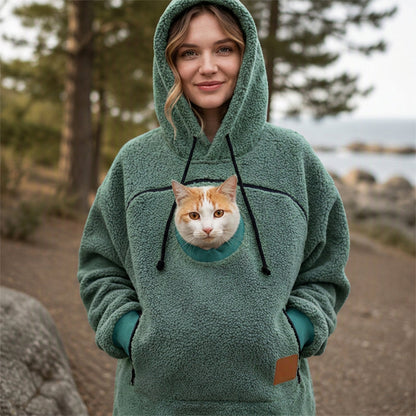 💖Black Friday Mega Deal – 50% off!💖😍2026 A must-have for pet lovers 🐾 Cozy Fleece Pet Bonding Pouch Hoodie – Warm & Supportive Small Pet Carrier Clothing🐶🐱