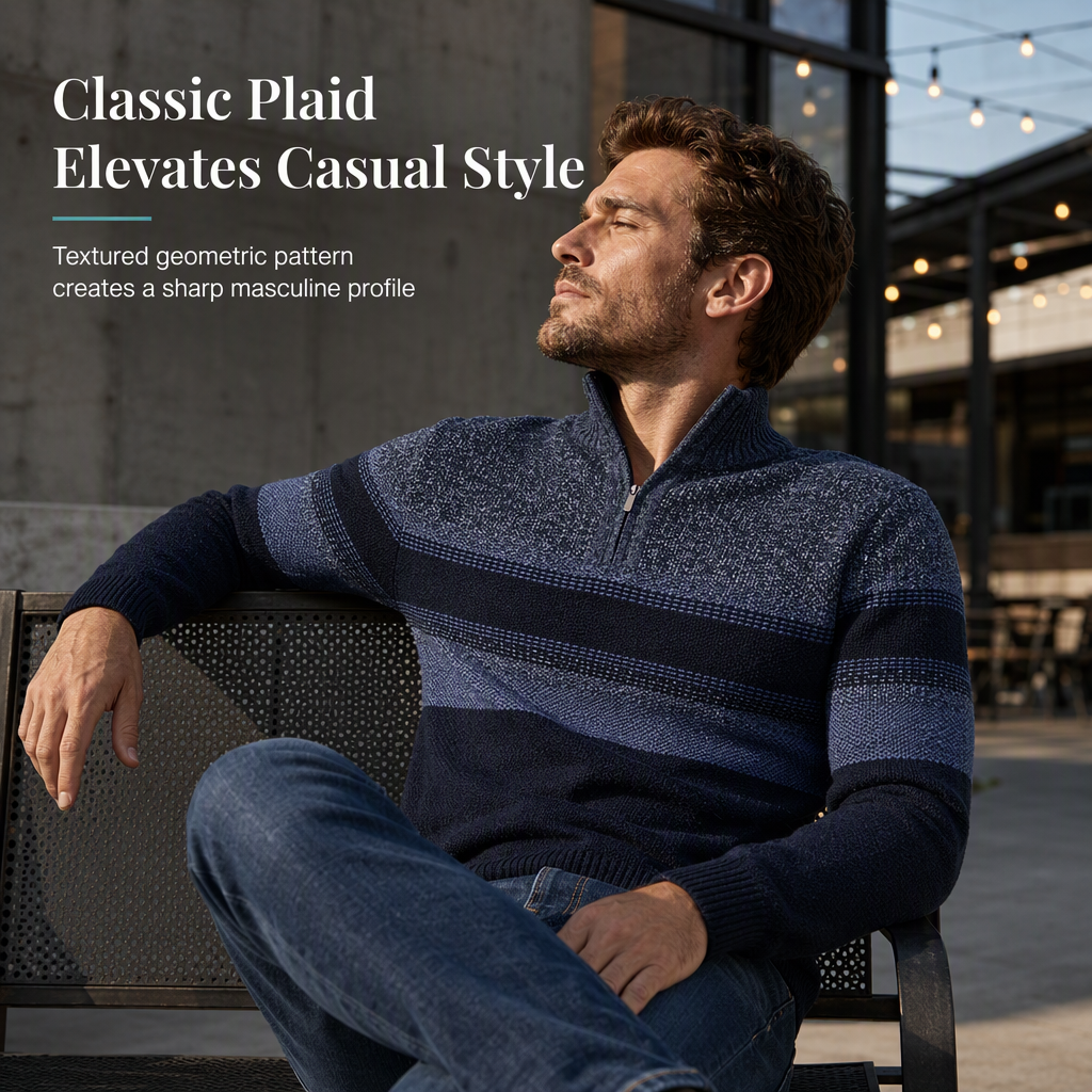 ✨Limited stock available, don’t miss out!🎉Men’s winter checked knitted cardigan with hood and fleece lining