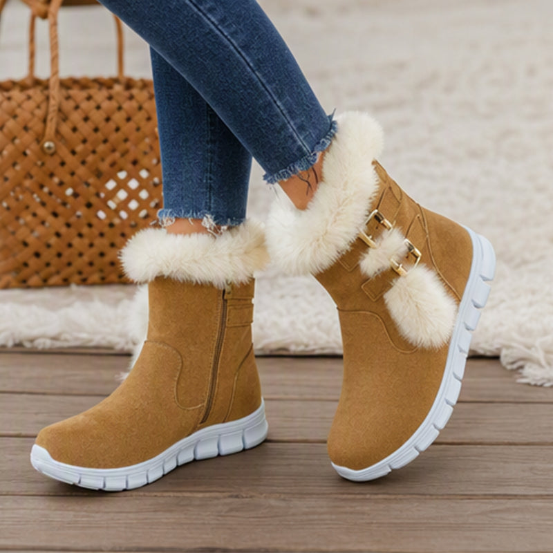 Women's Plush-Lined Mid-Calf Snow Boots