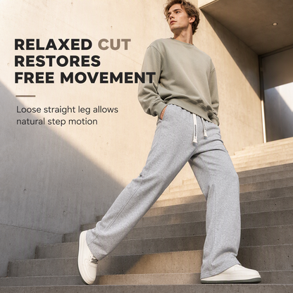 👖 Men's Loose Fit Straight Leg Sweatpants Thick Casual Wide Leg Sports Pants for Autumn and Winter