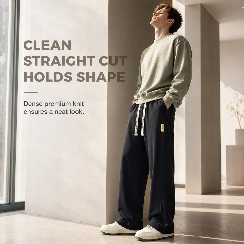 👖 Men's Loose Fit Straight Leg Sweatpants Thick Casual Wide Leg Sports Pants for Autumn and Winter