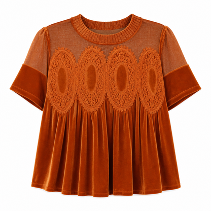 ✨Limited stock available, don’t miss out!🎉Women's Solid Short Sleeve Top with Ruffle Collar