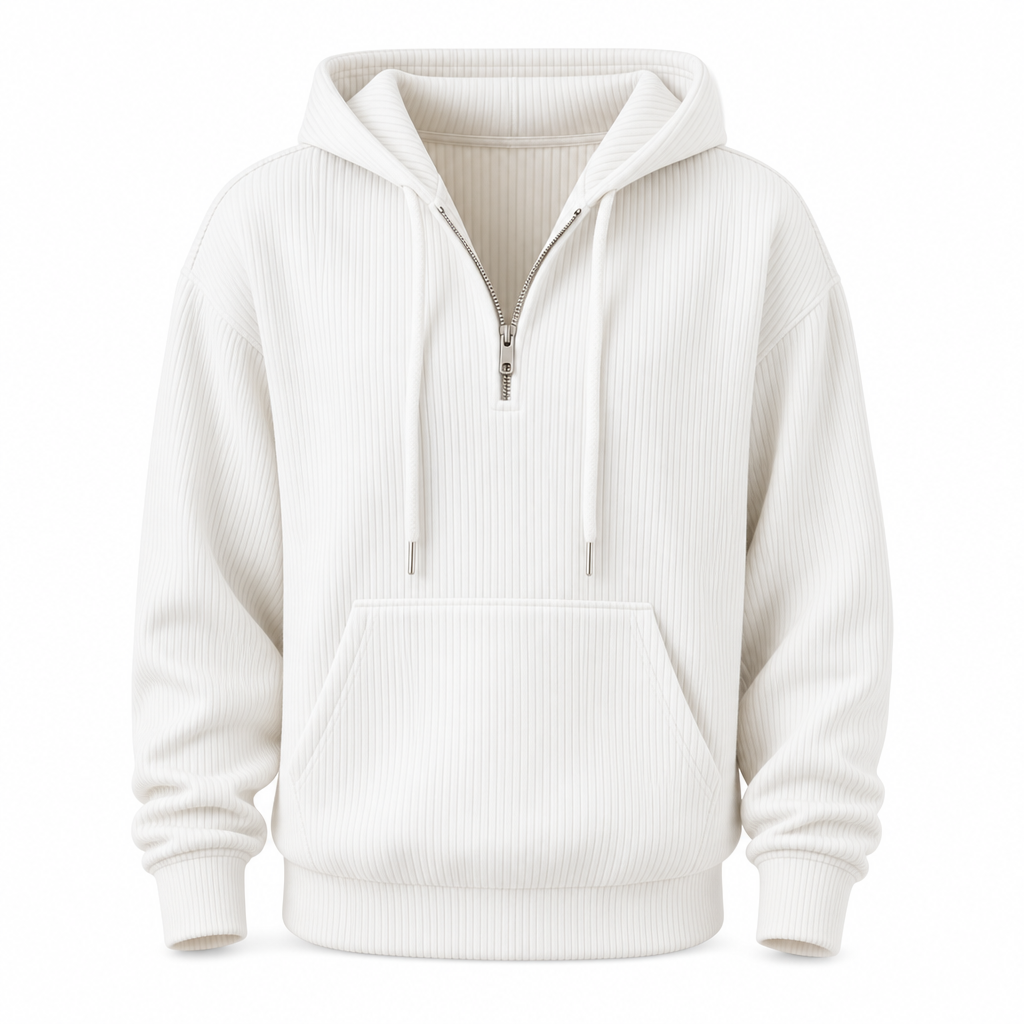 Vintage Casual Long Sleeve Corduroy Striped Hoodie Sweatshirt