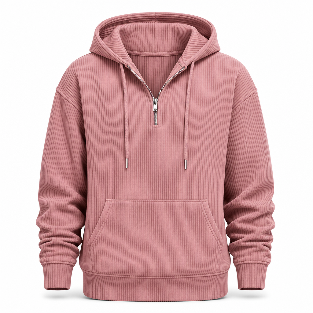 Vintage Casual Long Sleeve Corduroy Striped Hoodie Sweatshirt