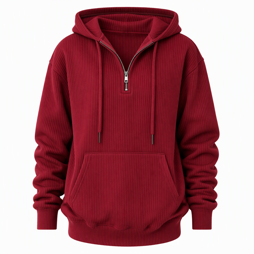 Vintage Casual Long Sleeve Corduroy Striped Hoodie Sweatshirt
