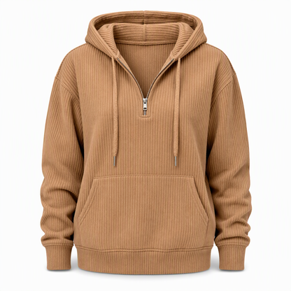 Vintage Casual Long Sleeve Corduroy Striped Hoodie Sweatshirt