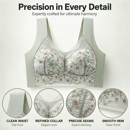 Women's Seamless Floral Lace Support Bra