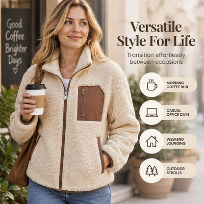 Women's Winter Sherpa Plush Full-Zip Jacket