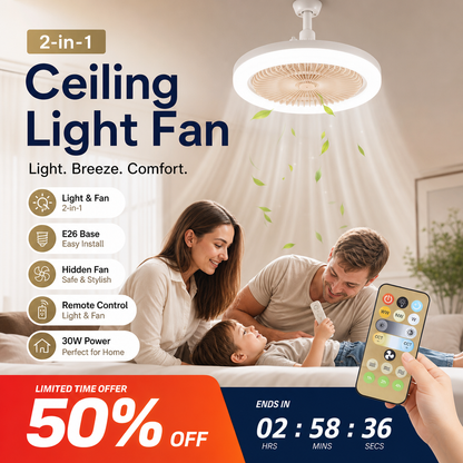 💡🌀LED VENTILÁTOR TÁVIRÁNYÍTÓVAL – CSENDES, 3 SZÍN, 3 SEBESSÉG